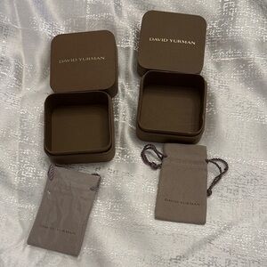 David Yurman Brown Jewelry Boxes and Pouches Set